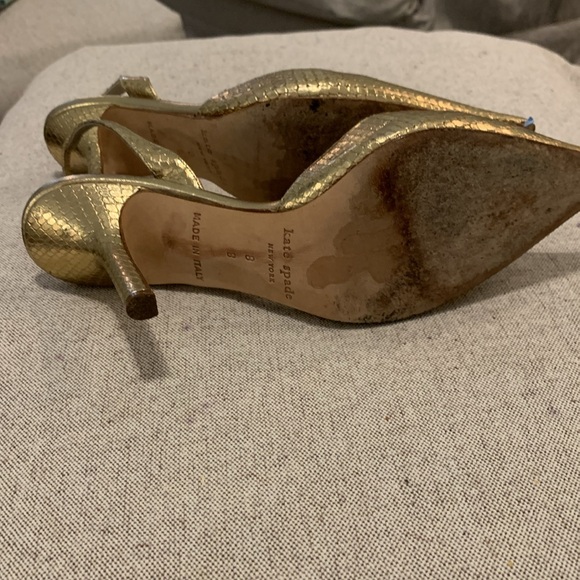 Kate Spade Gold Sling Back Heel - Picture 5 of 7